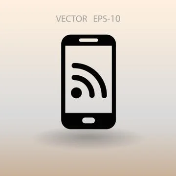 RSS mobile icon. vector illustration Stock Illustration