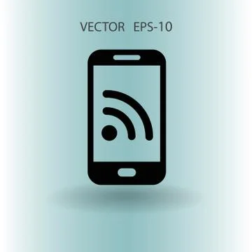 RSS mobile icon. vector illustration Stock Illustration