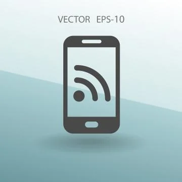 RSS mobile icon. vector illustration Ilustração Stock