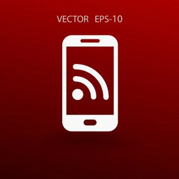 RSS mobile icon. vector illustration Stock Illustration