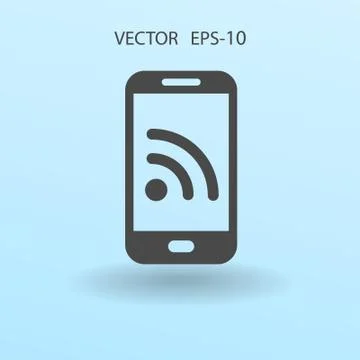 RSS mobile icon. vector illustration Stock Illustration