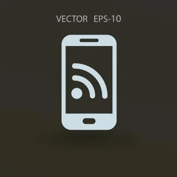 RSS mobile icon. vector illustration Stock Illustration