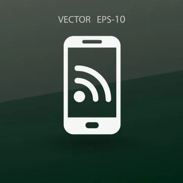 RSS mobile icon. vector illustration Stock Illustration