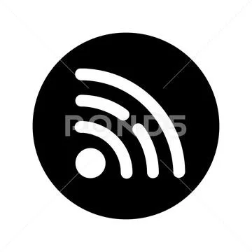 RSS News Feed Icon / black color Stock Illustration