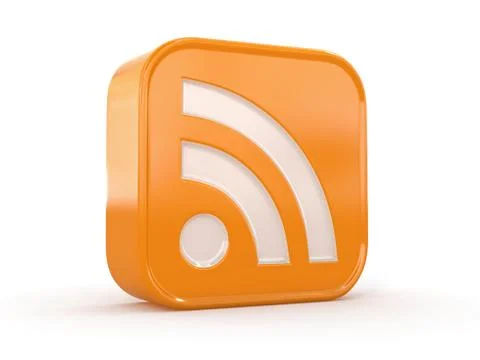Rss or feed icon on white isolated background. 3d Stock-Illustration