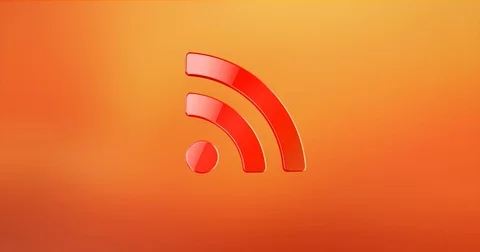 RSS Red 3d Icon Stock Footage 74075224