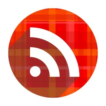 Rss red flat icon isolated.. 库存插图