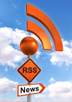 Rss road orange sign Stock Illustration