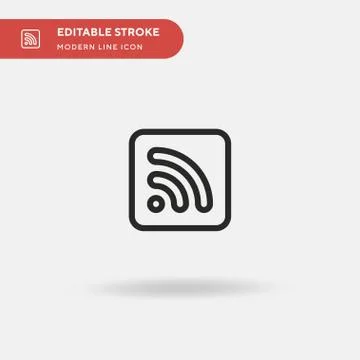 Rss Simple vector icon. Illustration symbol design template for web mobile UI Stock Illustration