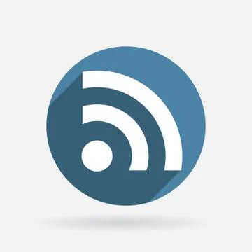 Rss symbol. circle blue icon Stock Illustration