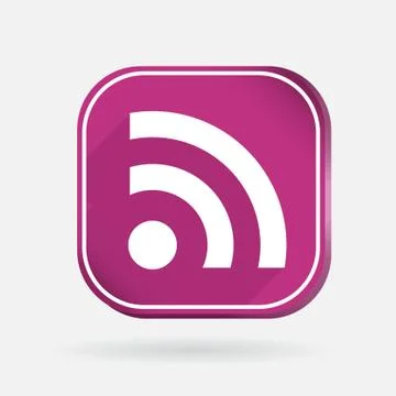 Rss symbol. color square icon Stock Illustration