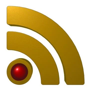 Rss symbol on white background - 3d illustration Stock Illustration