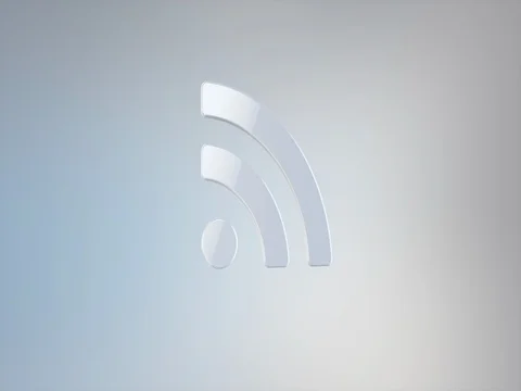 RSS White 3d Icon Stock Footage 76361128