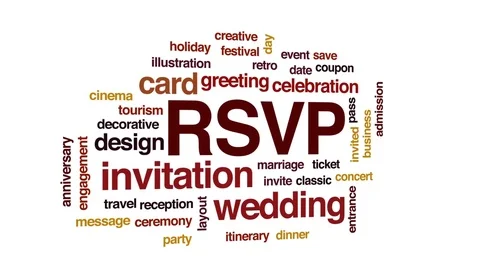 RSVP animated word cloud, text design an... | Stock Video | Pond5