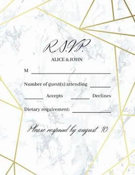 Rsvp design card template Illustrazione stock