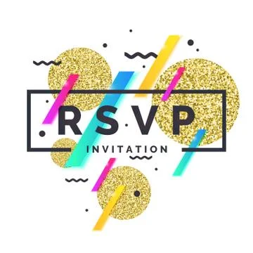 RSVP. Invitation template for the event. Stock Illustration