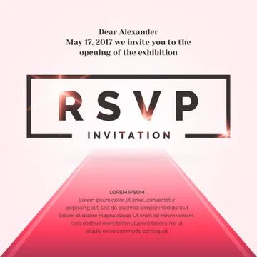 RSVP. Invitation template for the event. Stock Illustration