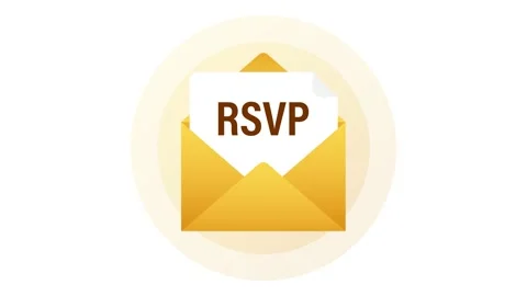 RSVP mail icon. Please respond to mail linear sign. Motion graphics. Stock Footage 158889588