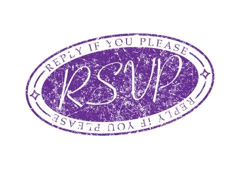 RSVP Reply if you please invite rubber stamp. 스톡 일러스트