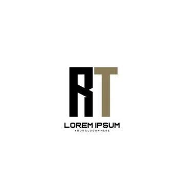 RT Initial letter minimalist art logo vector. Ilustração Stock
