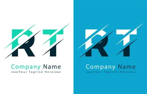 RT Letter Logo Vector Design Concept Elements Illustrazione stock