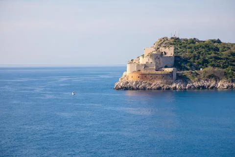 Rt Ostra Light is point extremity of a narrow and rocky peninsula Prevlaka Stock Photos