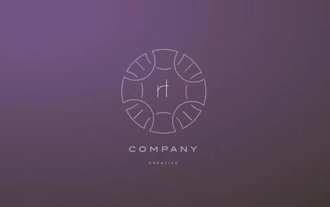 Rt r t monogram floral line art flower letter company logo icon design Stock Illustration