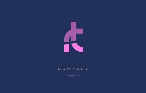 Rt r t  pink blue alphabet letter logo icon Stock Illustration