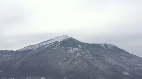 Rtanj mountain peak by winter 4K drone video Stock Footage 105401836