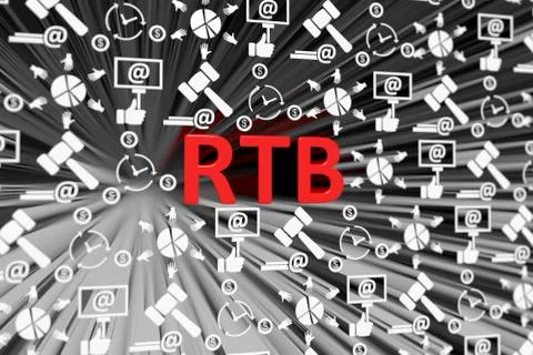 RTB concept blurred background 3d render illustration Stock Illustration