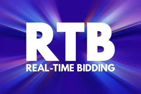 RTB - Real-time bidding acronym, business concept background Illustrazione stock