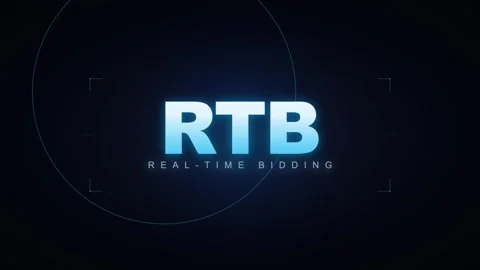 Rtb real-time bidding digital marketing concept motion with hud interface p.. Stock Footage 337565789