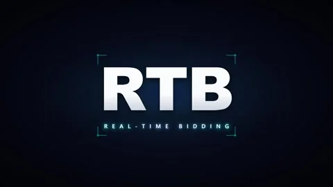 Rtb real-time bidding digital concept animation for programmatic advertisin.. Video stock 337565793