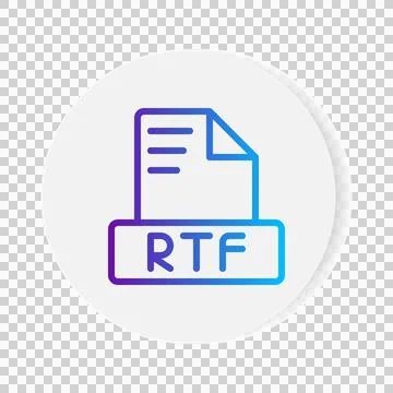 Rtf document format file icon. with gradient outlines. vector illustration. Illustrazione stock