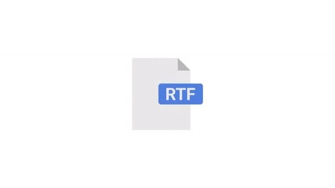 RTF File Document Animation with Rich Text Format Icon Stock-Footage 346619489
