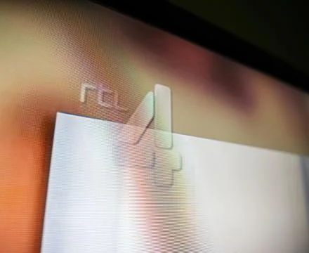 RTL 4 logo on television screen Stock Photos