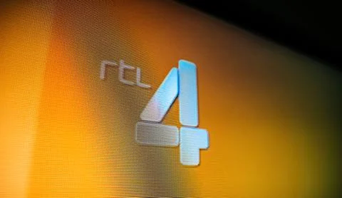 RTL 4 Logo on UHD TV Display Stock Photos