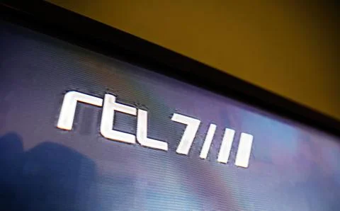 RTL 7 Logo on UHD TV Display Stock Photos
