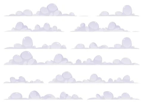 Rtoon clouds collection vector illustration isolated on white background Illustrazione stock