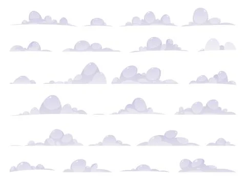 Rtoon clouds collection vector illustration isolated on white background Stock Illustration