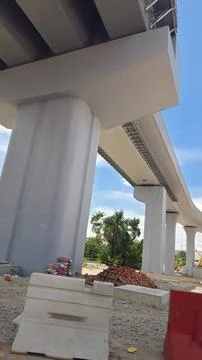 RTS Link Rail Construction Between Malaysia and Singapore Infrastructure Project Stock Photos