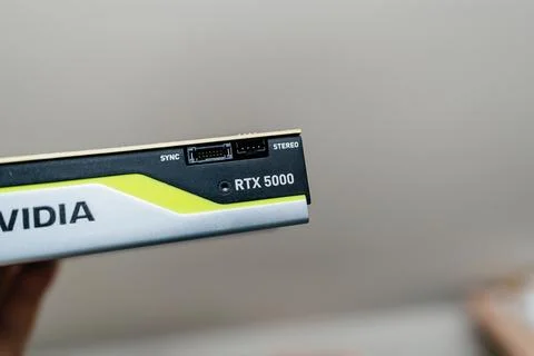 RTX5000 Inscription on NVIDIA Quadro GPU 스톡 사진
