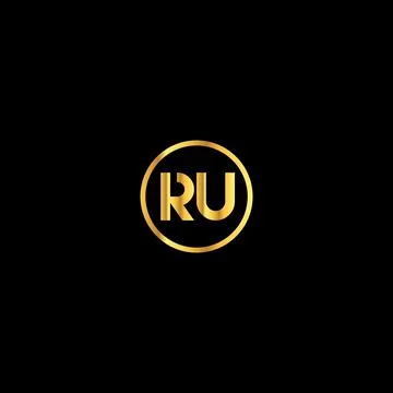 RU Letter monogram Initial flat Unique modern flat abstract logo design. RU.. Stock Illustration