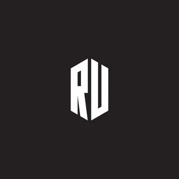 RU Logo monogram with hexagon shape style design template Stock Illustration