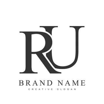 RU trendy logotype template. Initial letter r and u classic font style. Cre.. Stock Illustration