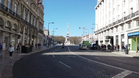 Rua 1 de Dezembro In Lisbon Portugaul Stock Footage 131178296