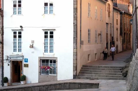 Rua do Val de Deus - Santiago de Compostela Stock Photos