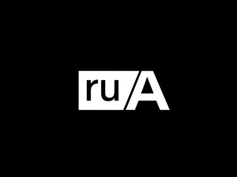 RUA Logo and Graphics design vector art, Icons isolated on black background Illustrazione stock