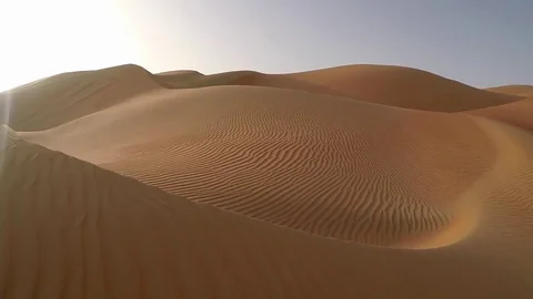 Rub Al Khali desert, part of Emty Quarter, at Sunrise Stock Footage 84131700