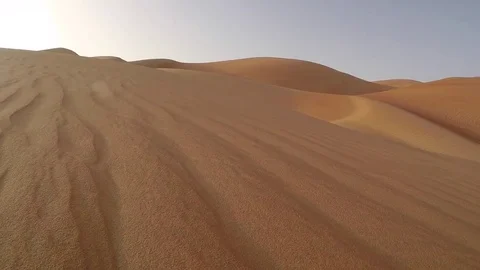 Rub Al Khali desert, part of Emty Quarter, at Sunrise Stock Footage 84131730